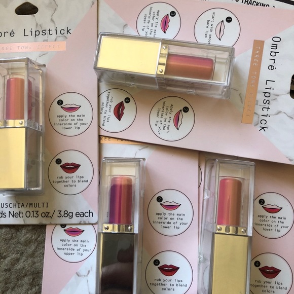 ❌Sold❌2pcs Ombré lipstick three tone effect multi - Picture 5 of 6